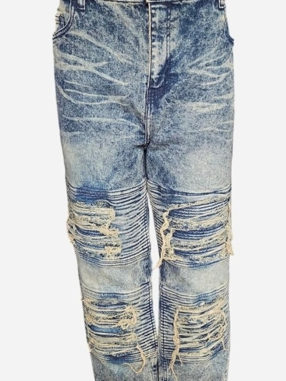 Men's Distressed Blue Ripped Denim Jeans